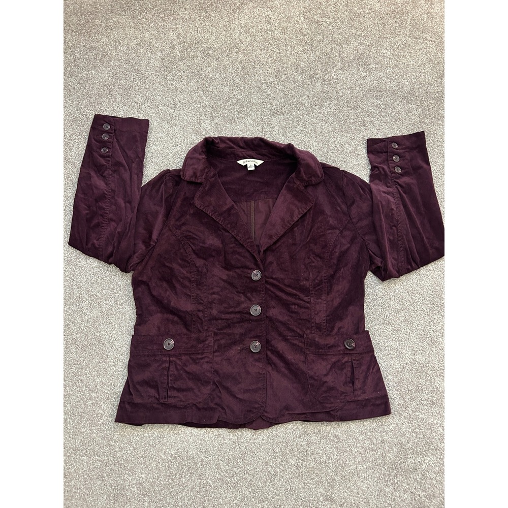 VTG Office Wear St. John's Bay Corduroy Blazer Womens XL Purple Excellent Jacket